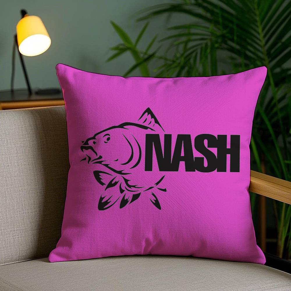 Pillow Case N-Nash Fishing logo Office Sofa Dorm Chair Back Short Plush Double-sided Printing Home Cushion Cover