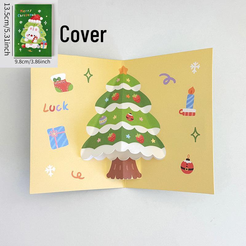 3D Christmas Surprise Greeting Card with Watercolor Flowers - Retro Floral Festival Design