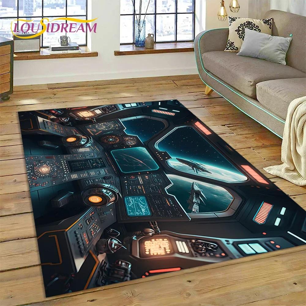 Aircraft Control Cockpit Cabin Spacecraft Dashboard Carpet Rug for Bedroom Living Room Sofa Decoration,Kid Large Decor Floor Mat