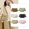 Jamport Wrinkled Nylon Compact Crossbody Shoulder Bag for Women (Off White)
