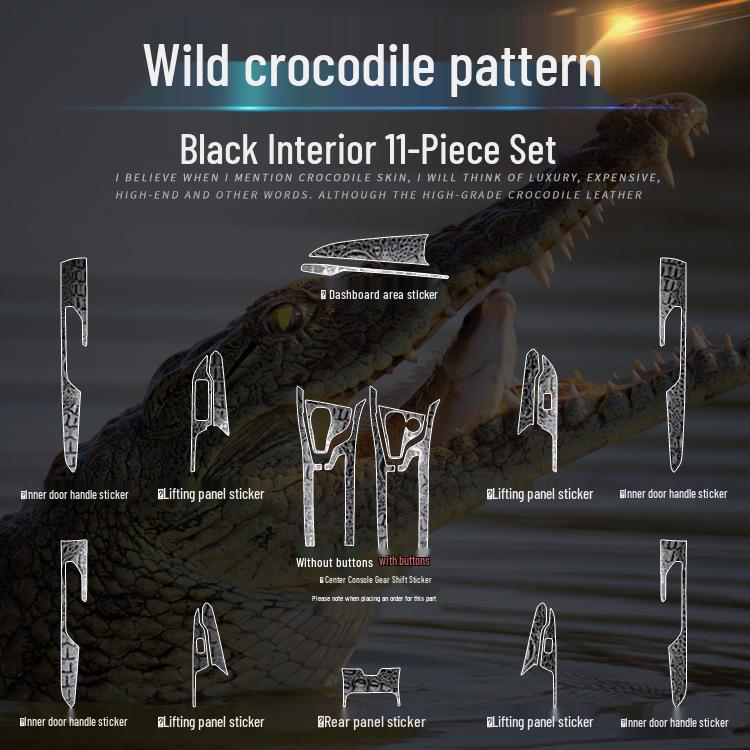Crocodile Grain Film for Lynk & Co 01-06 Interior Gear Shift Decoration