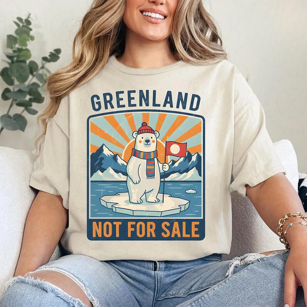 Grönland Nicht zum Verkauf T-Shirt Mode Unisex/Damen Harajuku Grafik T-Shirt Unisex Hohe Qualität Ästhetisch Vintage Baumwollhemden