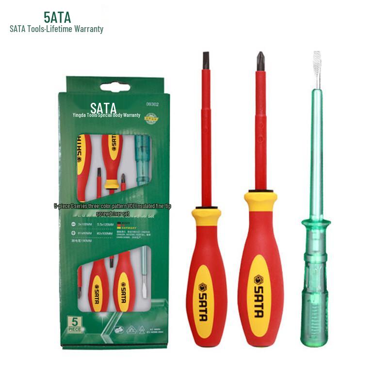 SATA 09302 5-Piece Insulated Screwdriver Set 5-Piece Insulated Set