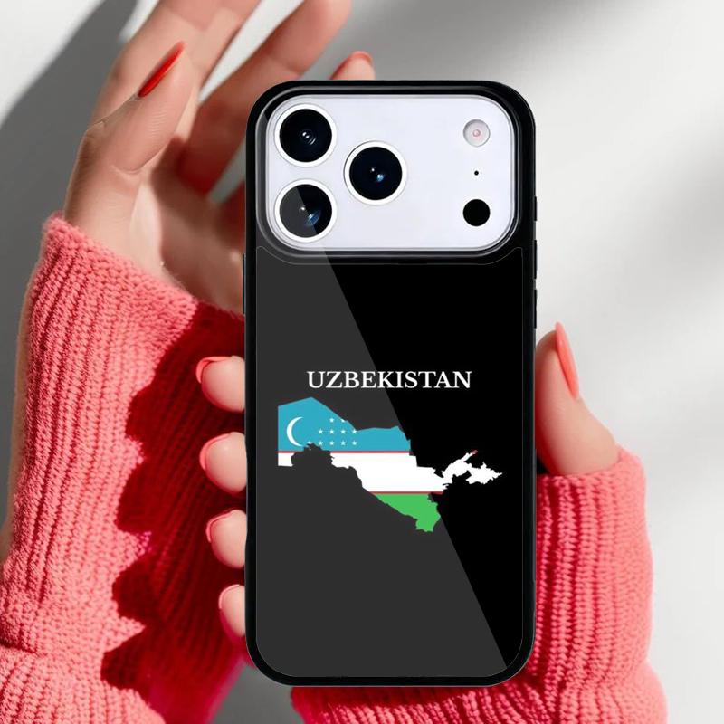 Usbekistan Flagge Handyhülle für iPhone 17 Air 16e 15 14 13 Pro Max Rückabdeckung für 12 11 Pro Hülle