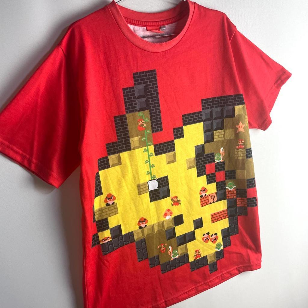 [USED] Mario Pokemon Pikachu T-shirt Pokemon Center Shibuya 8BIT
