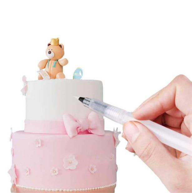 2pcs Pen Icing Pipe Cream Syringe Nozzle Setting Tool Dessert Cake Decoration Muffin Cake Decoration Pen