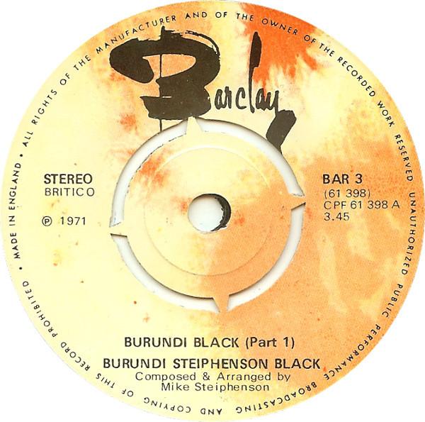 

7inch Record BURUNDI BLACK - Burundi Black BAR3 Barclay 1971 UK Dance & Electronica Used