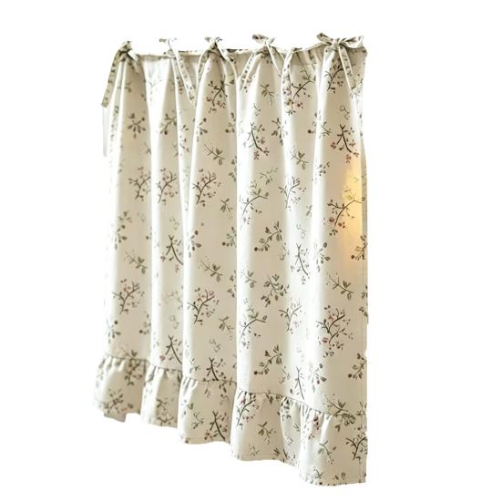 Oven Curtain, with Tie-Down Straps, Vintage Style, Easy Fastening Farmhouse Oven Door Ruffled Stove Skirt Curtain for Kitchen