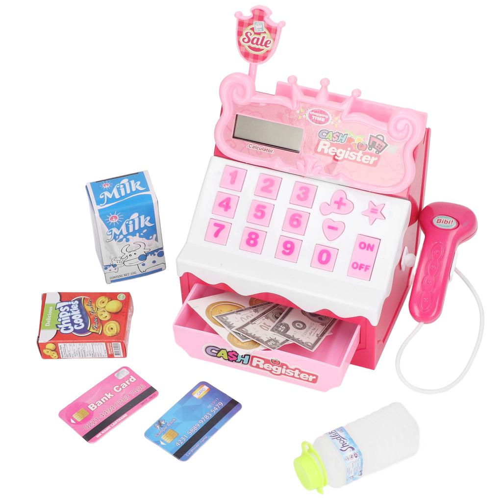 Kassierer Spielzeug Kinder Kasse Spielset mit Spielgeld Geschenk für Vorschulkinder Kleinkinder