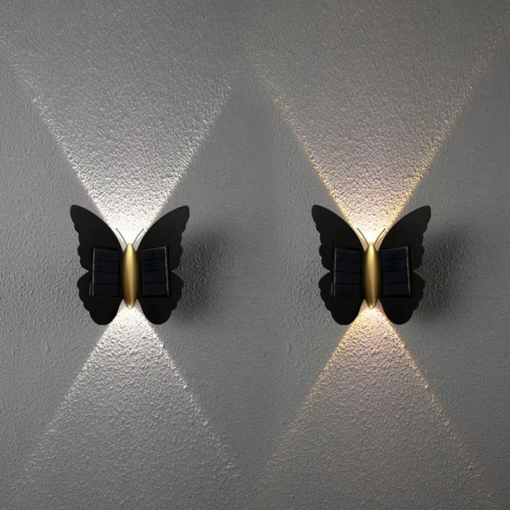 Butterfly Shaped Butterfly Solar Wall Light Motion Sensor Auto On/Off LED Induction Lamp Decorative Lighting Automatic Operation