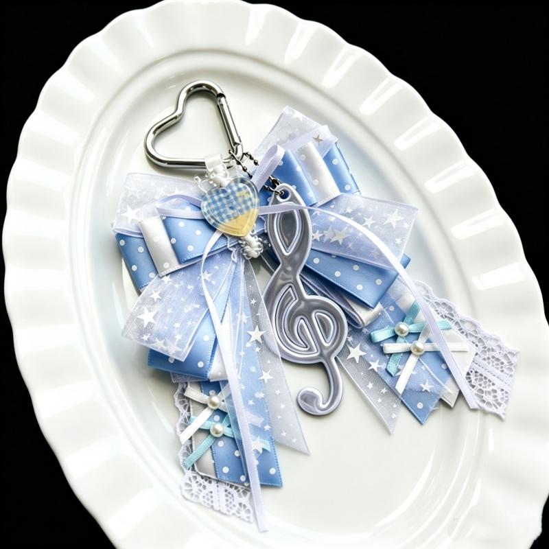 Kawaii Ribbon Bow Ornament Lace Pendant DIY Ita Bag Decorative Accessories Handmade Backpack Charms Support Stick Ribbon Bow