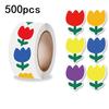 500PCS, Roll Up, Little Red Flower Reward Stickers, for Elementary School Students, Teachers, Cartoon, Cute Little Red Flower Stickers