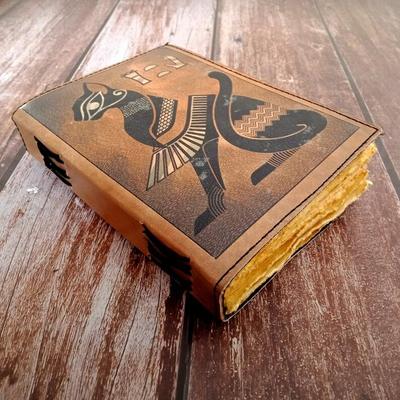 Kožený zápisník design egyptské kočky Kožený deník kožený notes kožený skicák cestovní deník deník na psaní ručně vyrobený deník dárek.