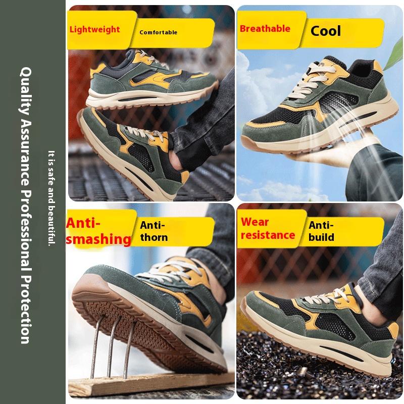 Men Non-Slip Safety Shoes Men Work Steel Toe Caps Male Indestructible Protective Shoes Breathable Security Footwear