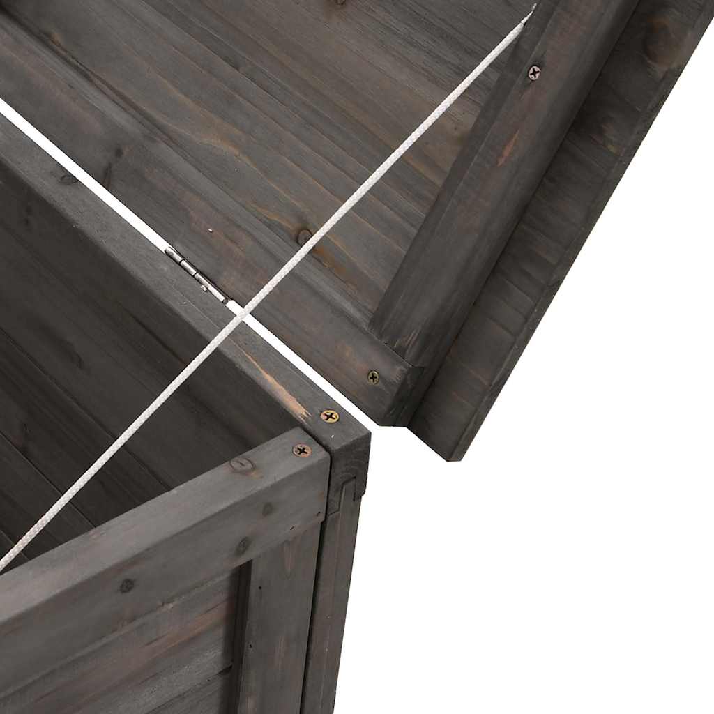 Garden Chest Anthracite 50 x 49 x 56.5 cm Solid Pine Wood
