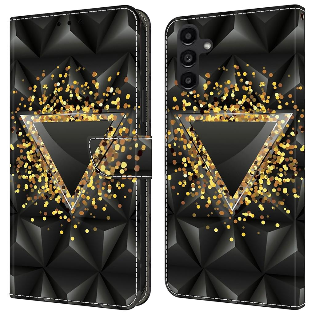 For Samsung Galaxy A24 4G (162.1 x 77.6 x 8.3mm) Case Pattern Print Leather Wallet Phone Cover