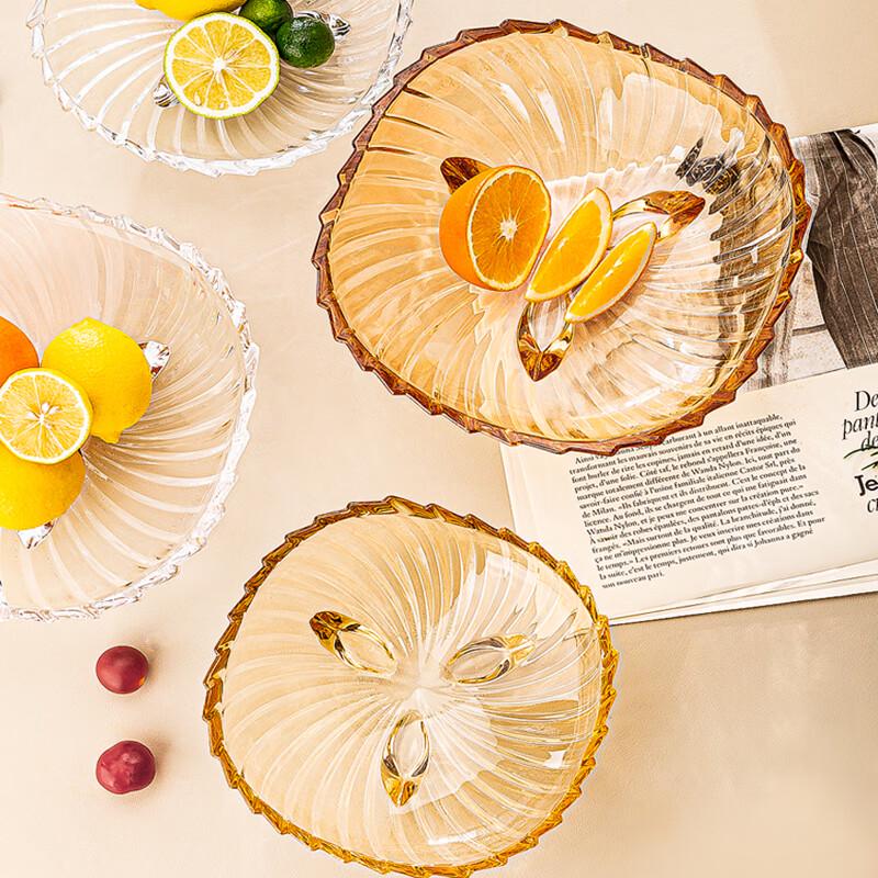 Flavinmci European Crystal Glass Triangular Fruit Plate
