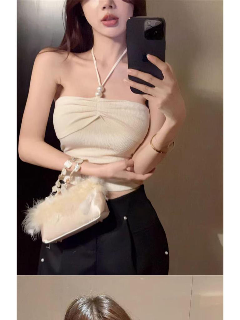 Summer Chic Halter Strap Cropped Camisole for Women