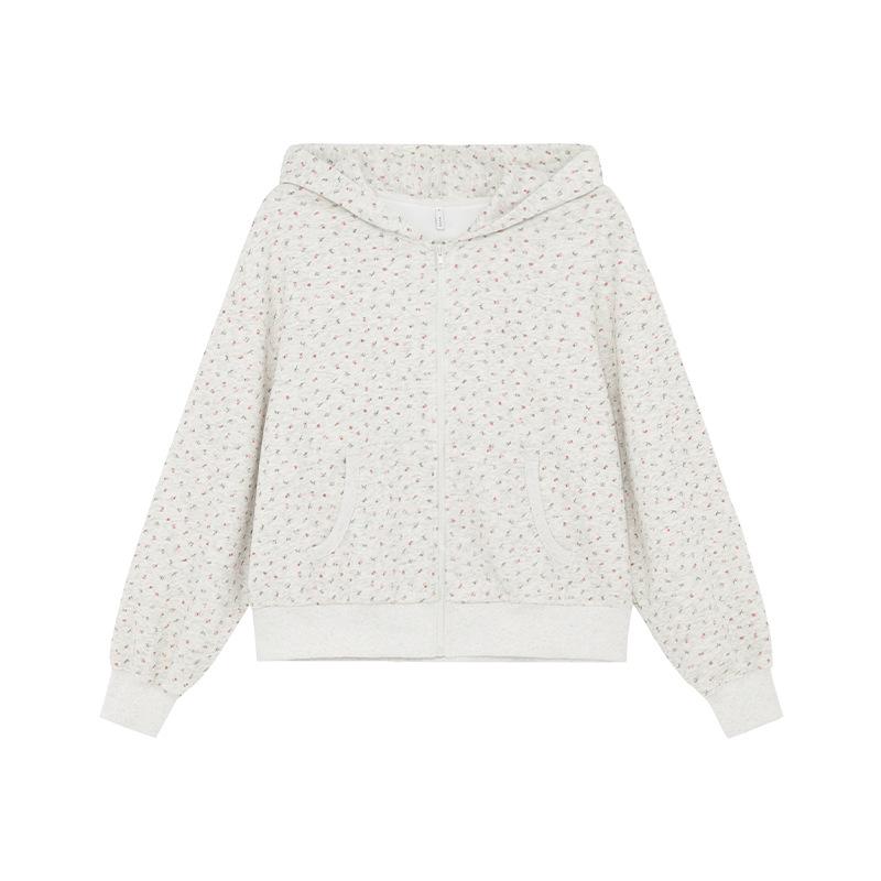 

Women s Autumn 2025 Slim Fit Floral Print Hoodie Extra Small