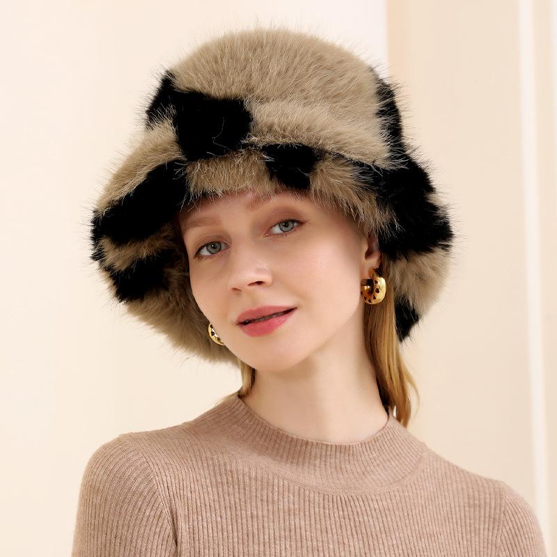 

Зимова жіноча шапка Aux Fur, вітрозахисна, товста, пухнаста, тепла з вушками, тепла м’яка шапка з товщиною на відкритому повітрі ONE SIZE