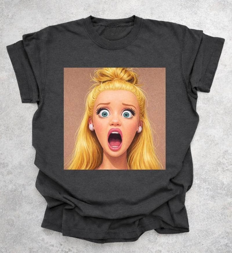 Funny Disgusting Doll face Meme Hilarious Sarcastic Shirt Summer Unisexs and Womens Loose and Breathable Tshirt Top S