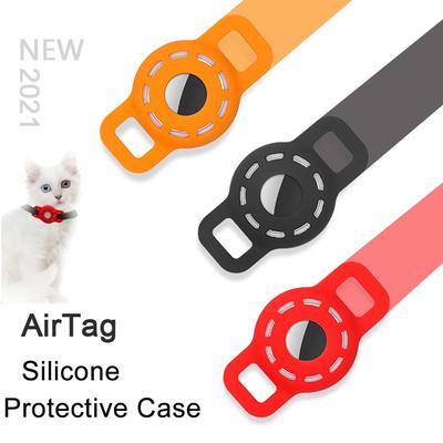 Hollow Airtag Protective Case Air Tag Holder Silicone Pets Anti Lost Locator Tracker Strap Cover For Apple Airtags Accessories