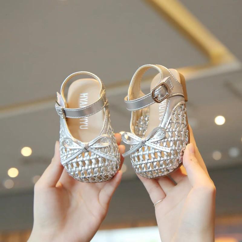 Baby Girl Sandals Toddlers 1-3 Years Soft Sole Non-Slip Princess Style With Bow Strap Footwear