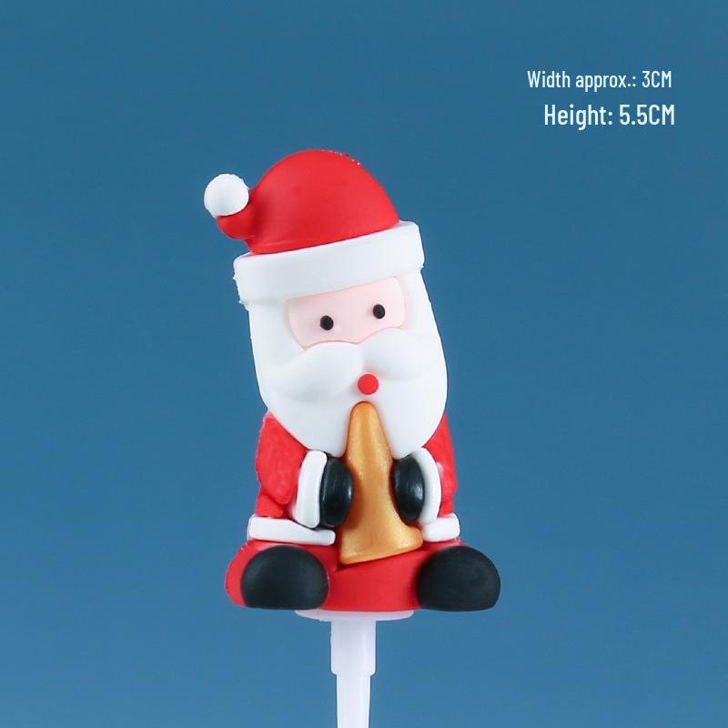 Christmas Decor Set: Card Inserts, Cake Toppers, Cup Garland, Wreath Ornaments, Strawberry Tower, Cartoon Star & Tree Decorations.