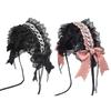 Steampunk Style Hair Band Cloth Fabric Lace Headpiece With Metal Chain Detail For Harajuku Fashion Enthusiasts