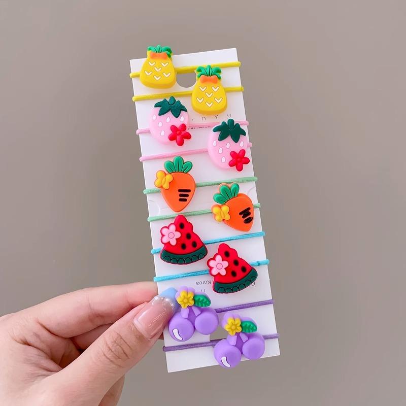 10-30PCS/Set, Cute Cartoon Animals, Hair Bands, Girls, Elastic Rubber Band, Headwear, Hair Accessories