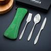 3PCS Portable Cutlery Set Stainless Steel Fork Spoon Steak Knife with Storage Bag Kitchen Dining Utensils