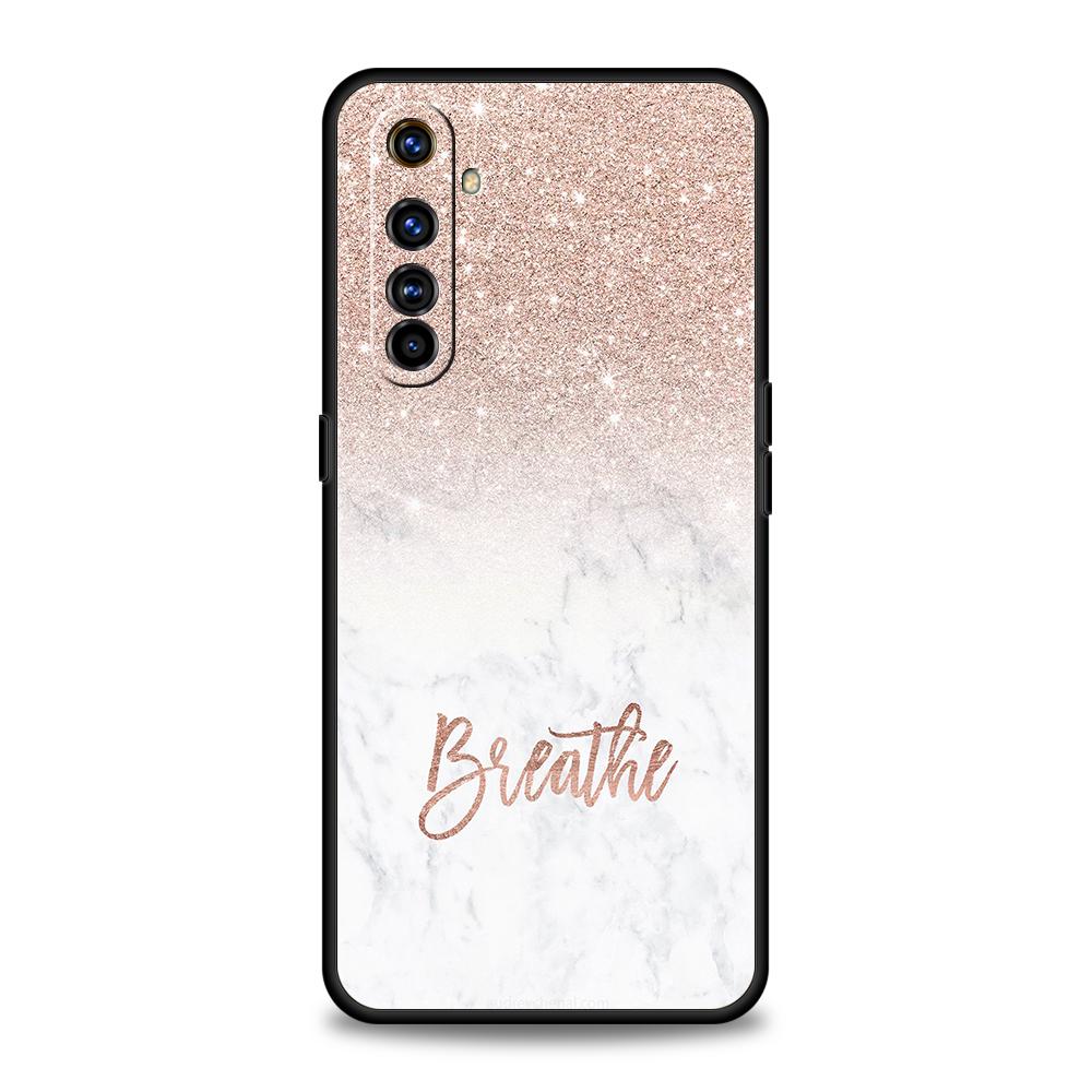 Silicone Morbido Rosa Glitterato Per Realme 8i 9i 9 Pro Plus GT2 Pro C3 6 7 8 Pro C21 C11 C25 Pro 5G Cover per Telefono Antiurto Custodie Borsa