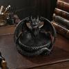 Langlebige PLA Drachenskulptur Gotisches Schmuckschalen-Tablett, 3D-gedruckte Figur, Mythisches Wesen Desktop-Form Aufbewahrungs-Tablett Organizer für Schlüssel Münzen