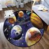 Space Universe Vector Ufo and Many Planets In Galaxy Round Bedroom Floor Mat Cosmos  solar system pattern Decoration Carpets