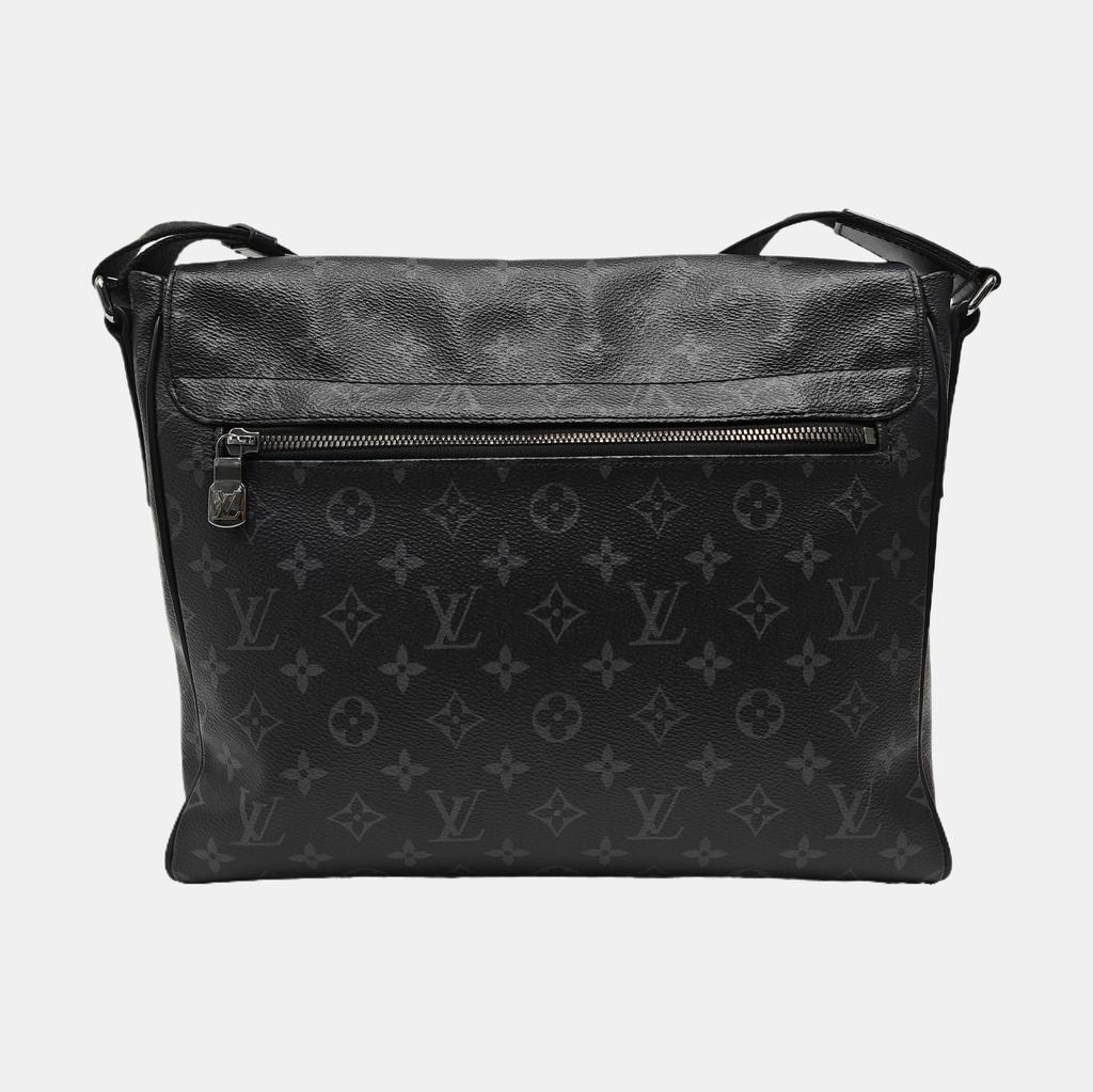 [Pre-Owned] District Mm Monogram Canvas Leather Commuter Briefcase Laptop Bag - Very Good #OMBN2A