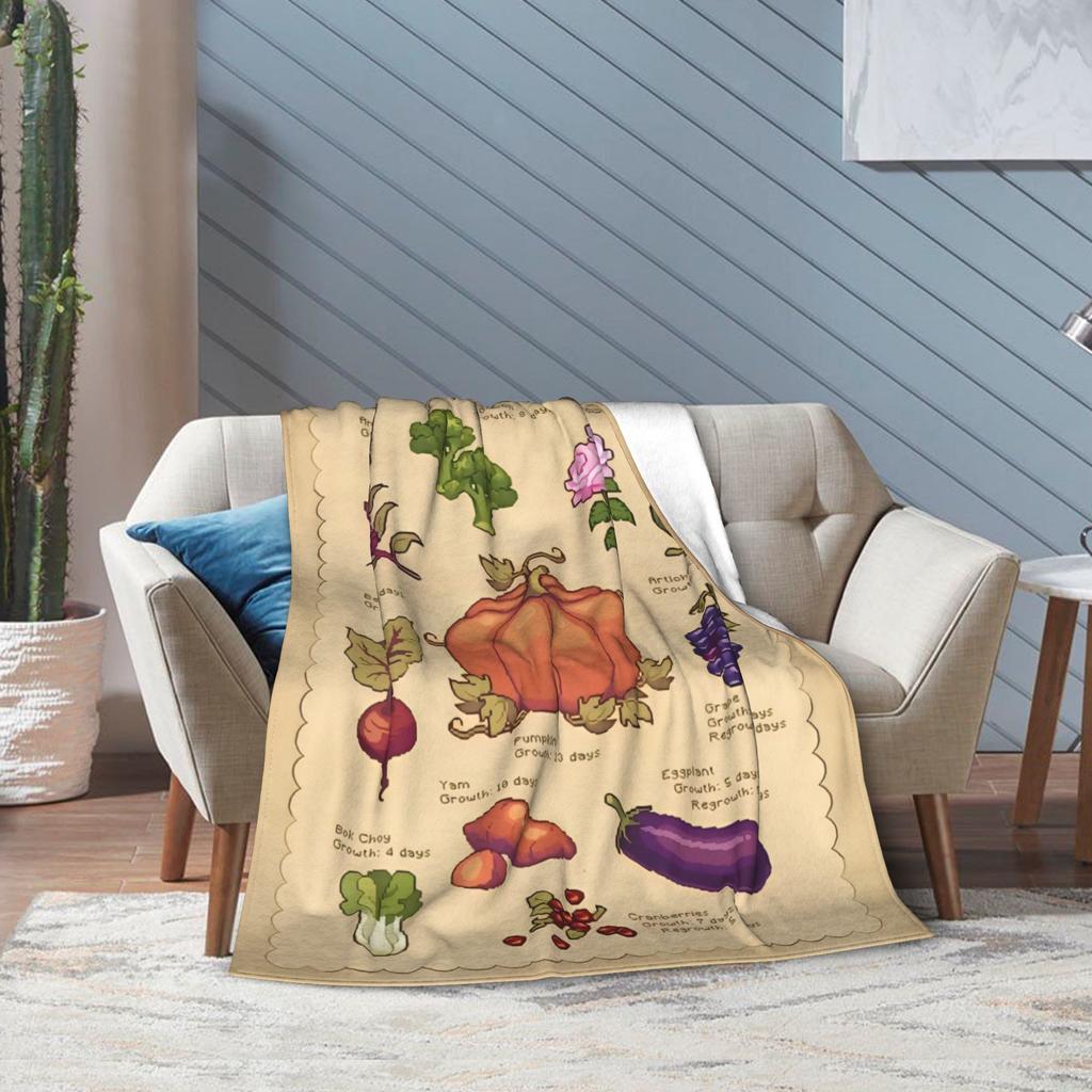 Fall In Stardew Valley Coral Fleece Plush Throw Fashion Blanket Plant Illustration for Couch Knitted Fashion Blanket Super Soft Portable Qui