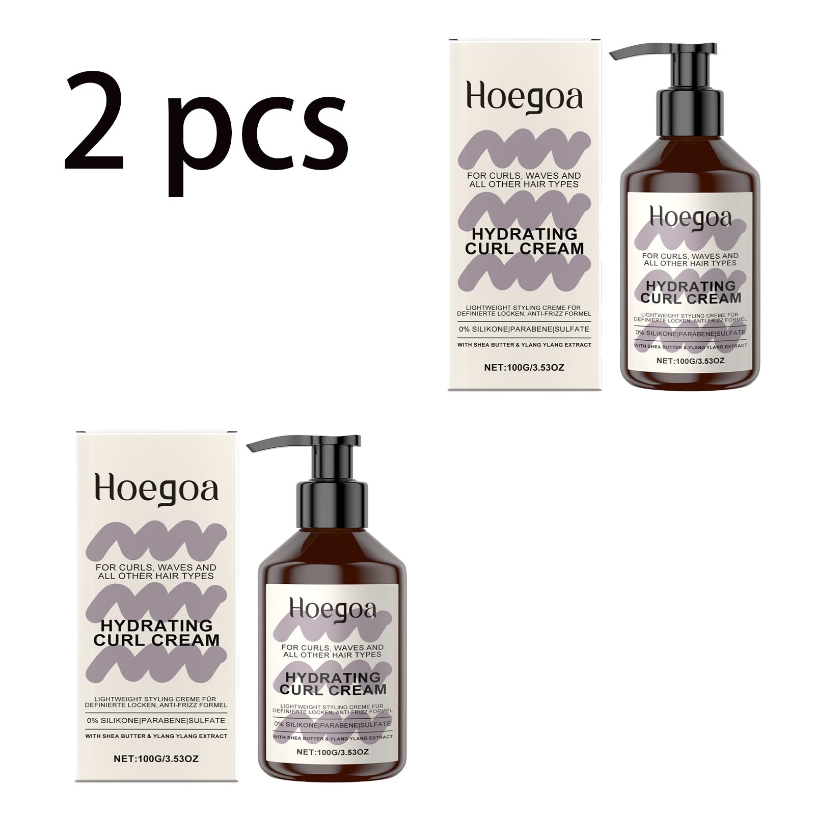 Hoegoa Увлажняющий крем для завивки волос, придающий эластичность, 100 г, против пушистости, для кудрявых волос, объем, естественный объем, стайлинг, уход за волосами, эластификатор