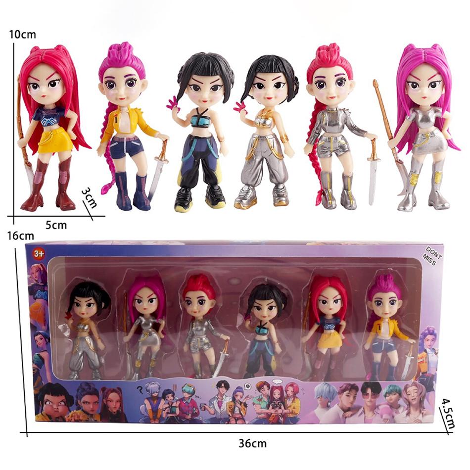 New In Stock 6Pcs/Set Q Version Hunters Anime Figure Model Collection Statue Desk Decoration Dolls Children Toys Halloween Gifts