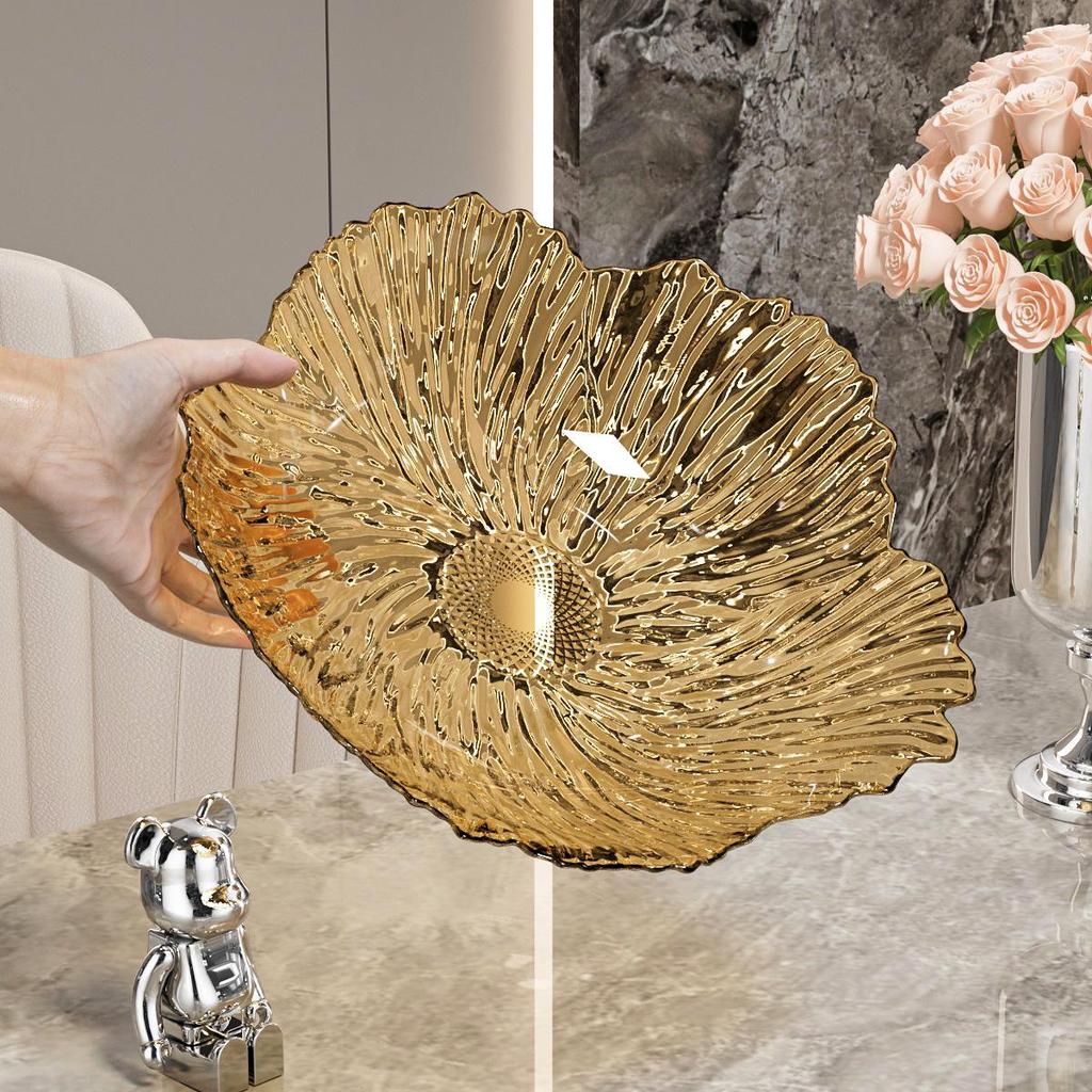 Elegante Bloemen Fruitschaal met Hoge Voet - Stijlvolle Decoratieve Dessert- & Snackserveerschaal voor Woonkamer