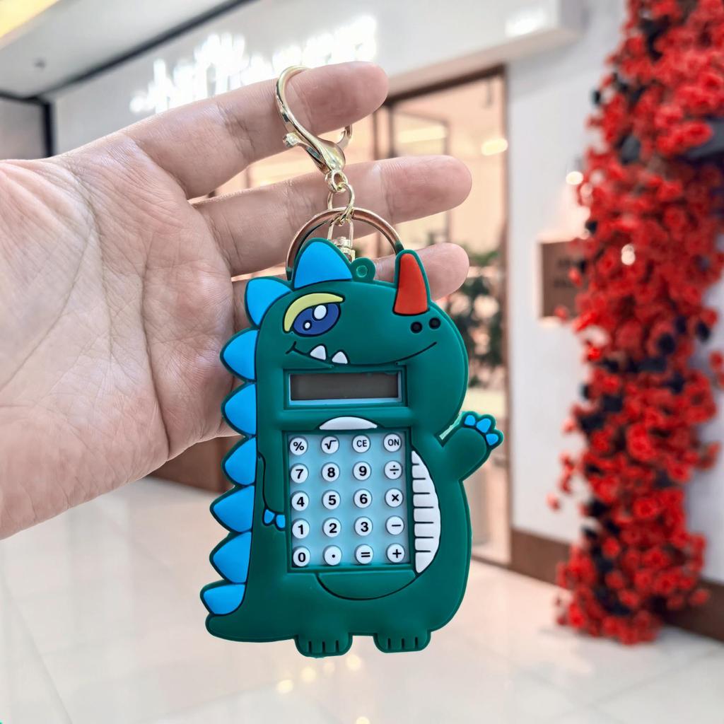 Cookie-Shaped Mini Calculator Keychain - Cute Portable Student Gift