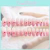 Decorative Heart Peach Wearable Nail Art Decals Detachable Nail Sticker Set Size 24