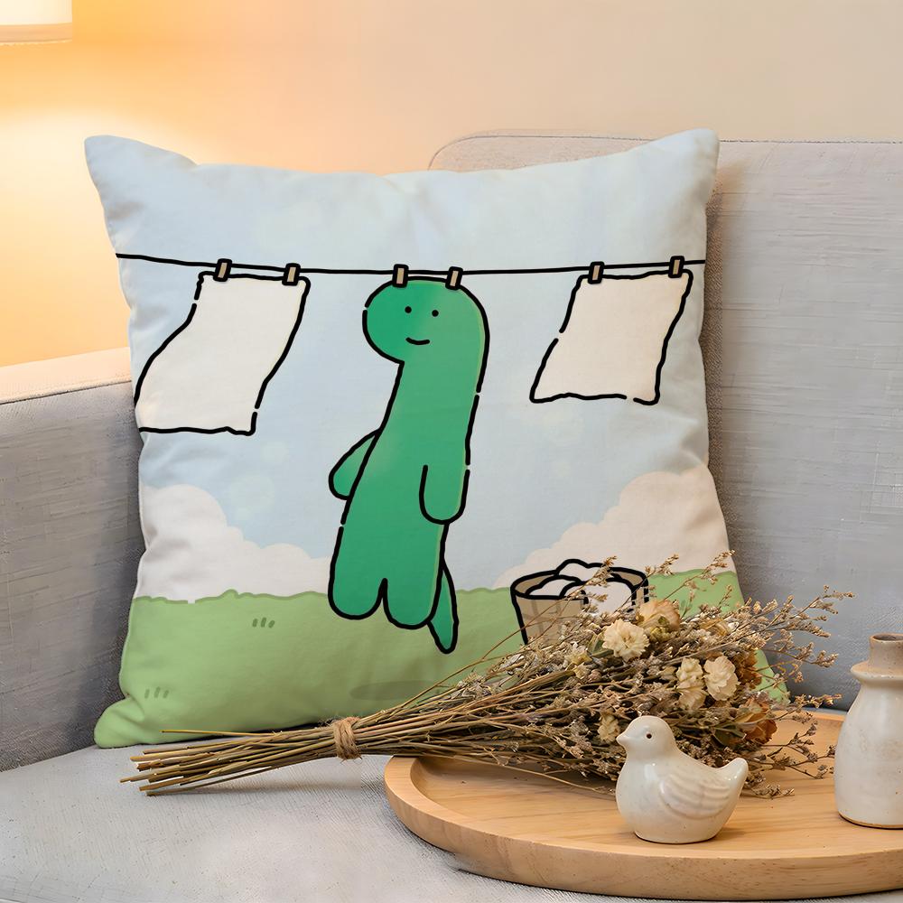 Cushion Cover  Linen  SkinFriendly Soft Decorative Case For Sofa Home Decor Joguman Korean Instagram Dinosaur Pillow cover