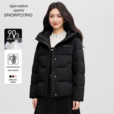 Warme Damen-Daunenjacke mit Kapuze