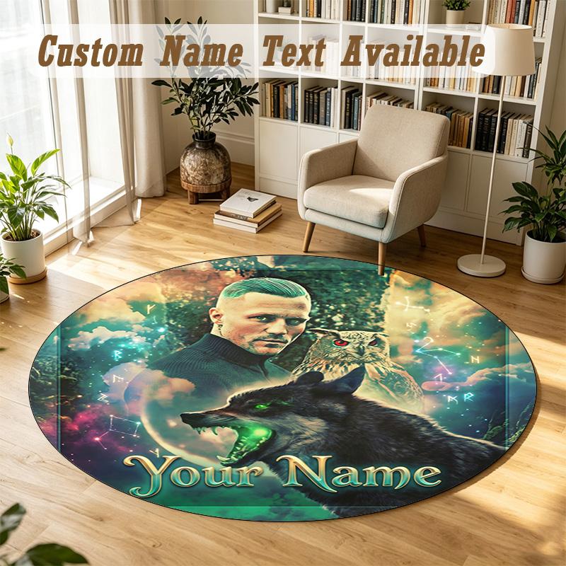 Round Rug Custom NameKontra K Pattern Non Slip Carpet Home Floor Decor