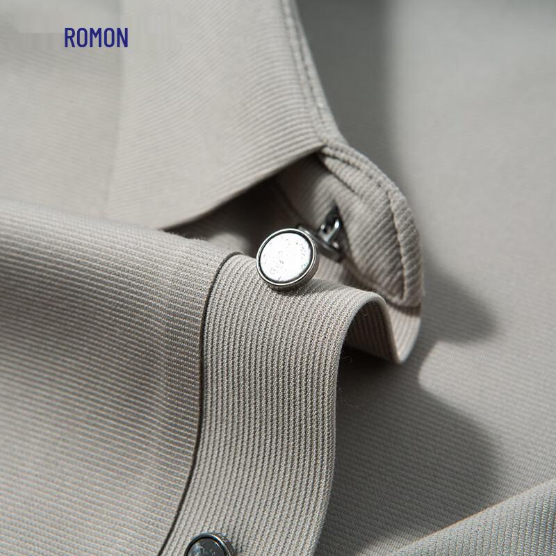 Romon Men's Anti-Wrinkle Long-Sleeve Polo T-Shirt