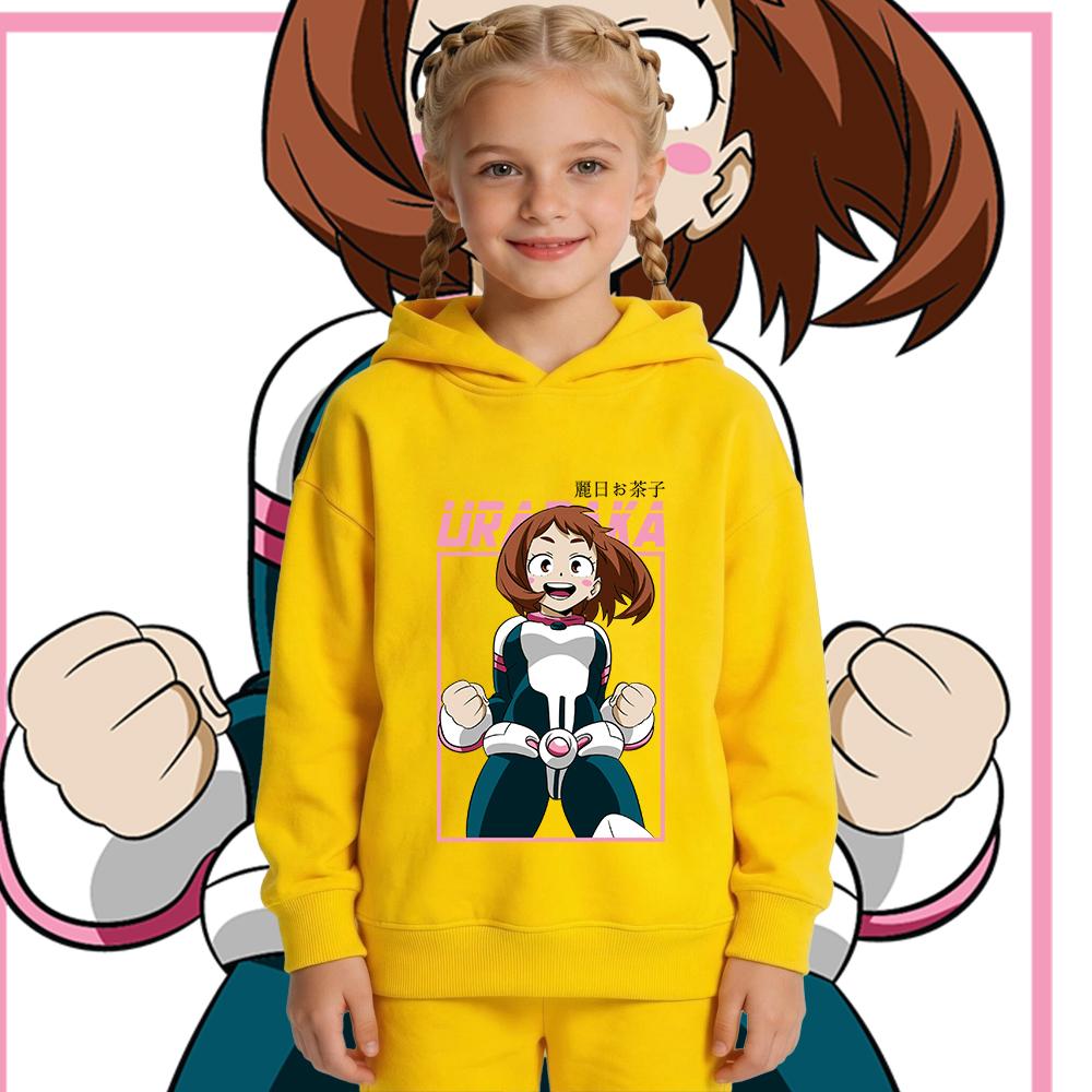 New My Hero Academia Ochako Uraraka Anime Print Boys Girls Kids Hoodie Fall Winter Warm Sweatshirt Pullover 3-12Y