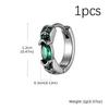 Stylish Green Zircon Minimal Hoop Earrings for Men, Vintage Small Huggie Earrings, Hypoallergenic Piercing Jewelry
