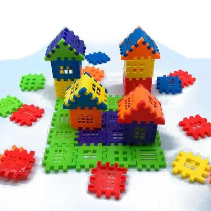 24pcs/lot Baby Paradise House Spelling Puzzle Plastic Blocks City DIY Creative Model Figures Educational Kids Toys