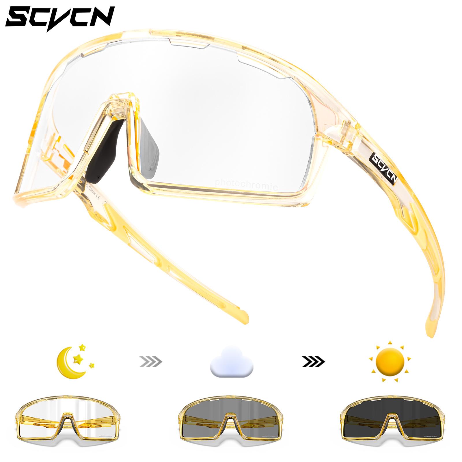 

SCVCN Color-changing cycling glasses, windproof sports glasses for mountain and road biking, suitable for outdoor sports, unisex TS144-PH-1L-12
