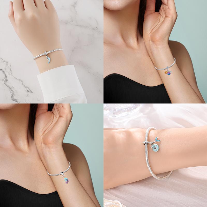 Elegant Copper Charms Sea Shell Starfish Dolphin Beads Fit Bracelet Necklace Bead Jewelry Making Fine Jewelry Gift